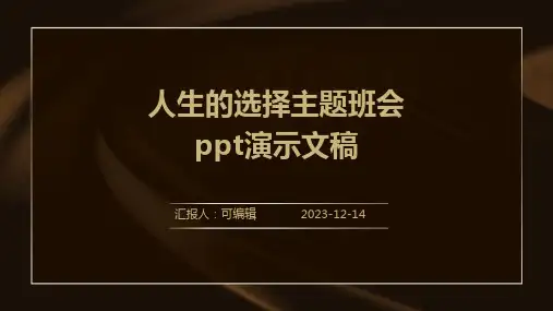 人生的选择主题班会ppt演示文稿
