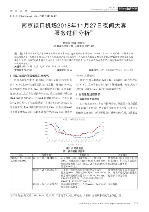 南京禄口机场2018年11月27日夜间大雾服务过程分析1