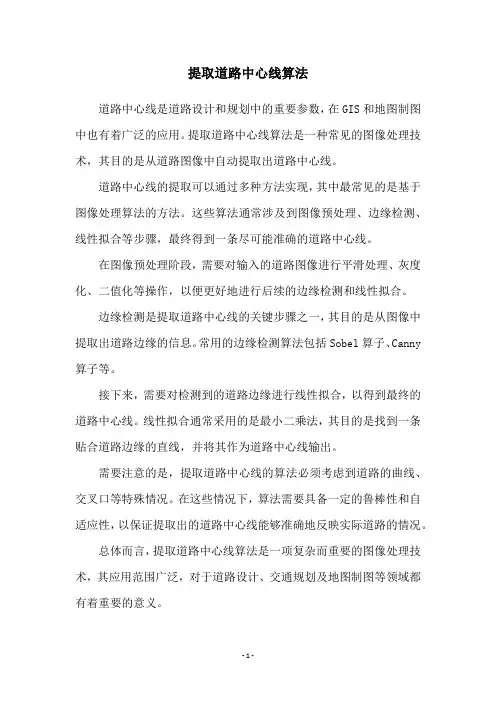 提取道路中心线算法