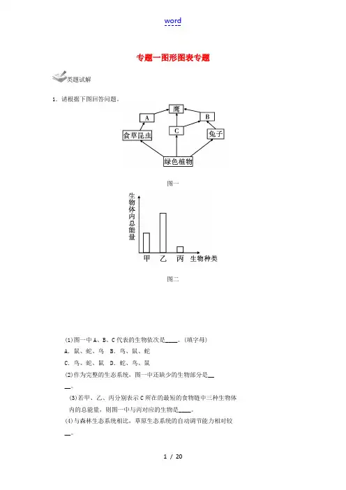 中考生物二轮复习 专题一 图形图表专题 新人教版-新人教版初中九年级全册生物试题