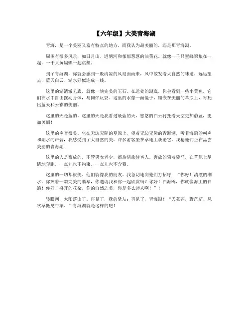 【六年级】大美青海湖