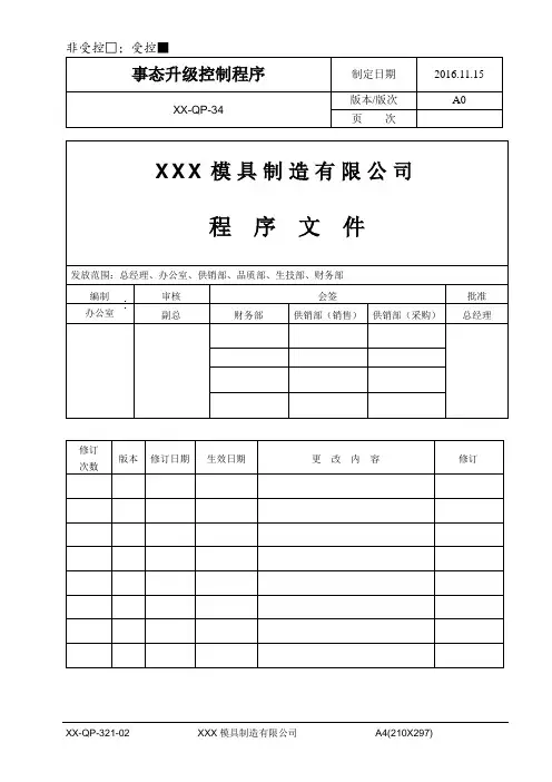 事态升级控制程序