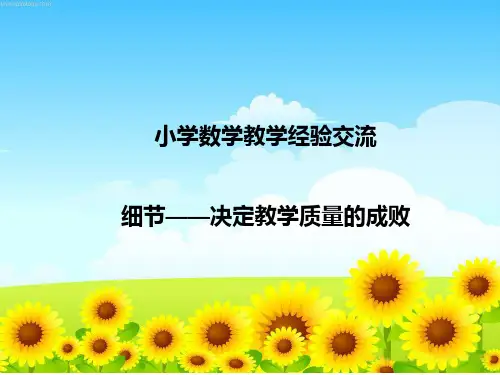 小学数学经验交流PPT课件