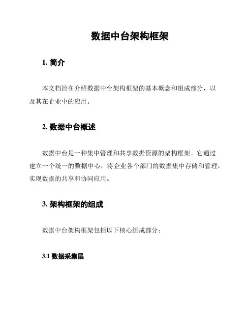 数据中台架构框架