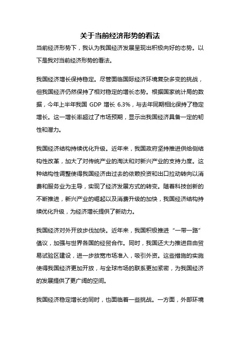 关于当前经济形势的看法