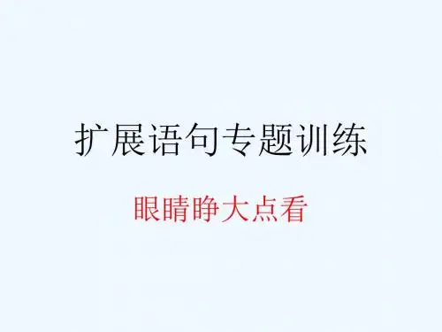 扩展语句专题训练