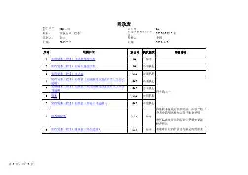实收资本审计底稿