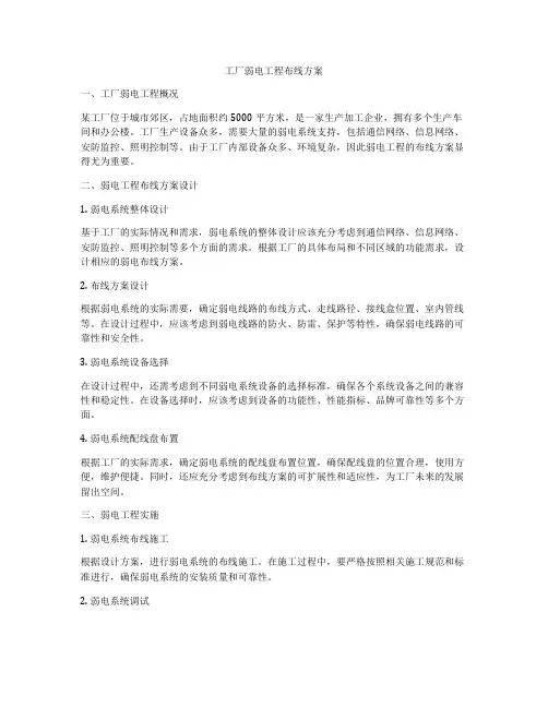 工厂弱电工程布线方案