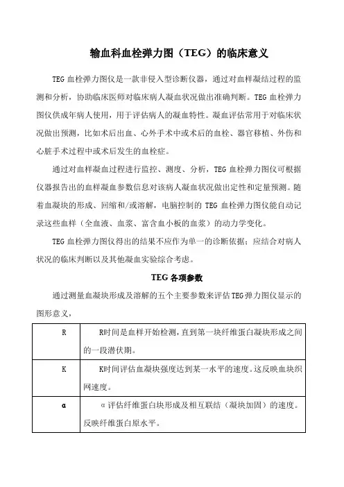 血栓弹力图的临床意义