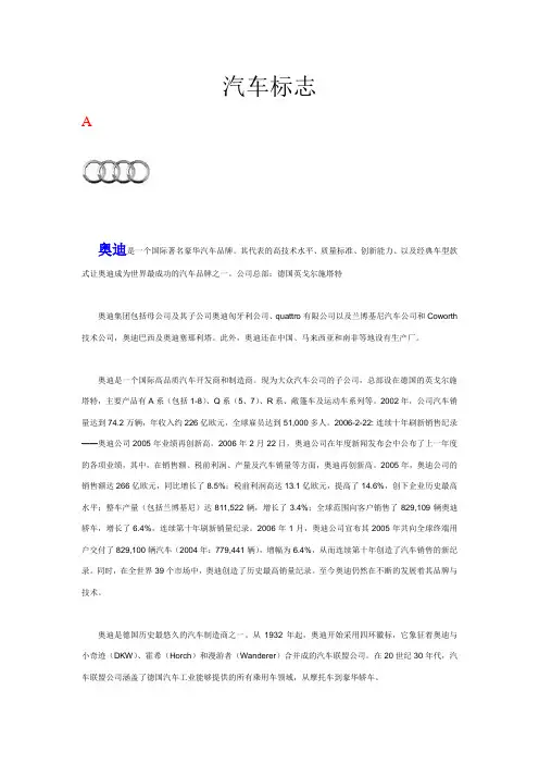 汽车标志大全