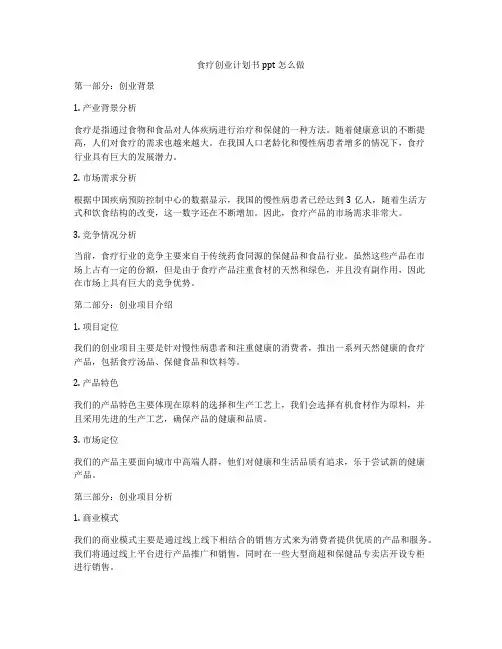 食疗创业计划书ppt怎么做
