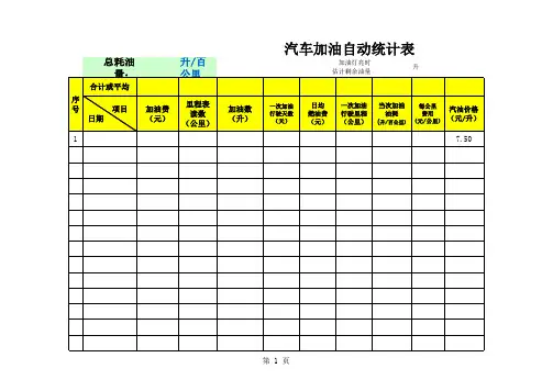 汽车加油_油耗统计表