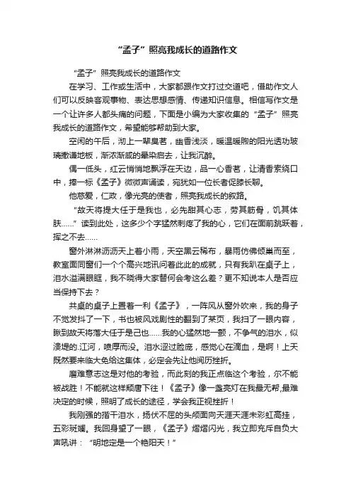 “孟子”照亮我成长的道路作文