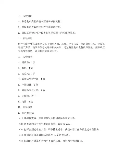 实用电声实验报告