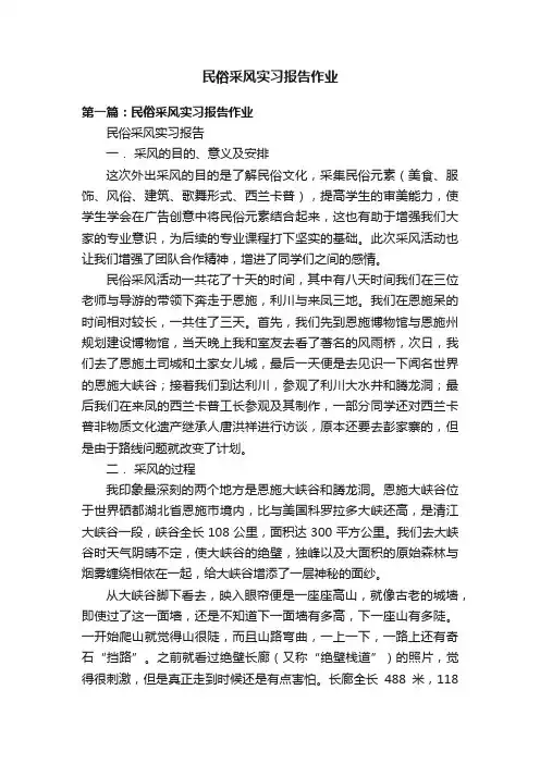 民俗采风实习报告作业