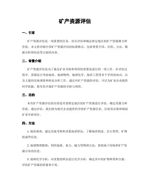 矿产资源评估