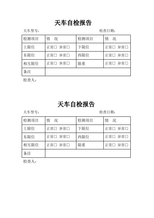 天车自检报告