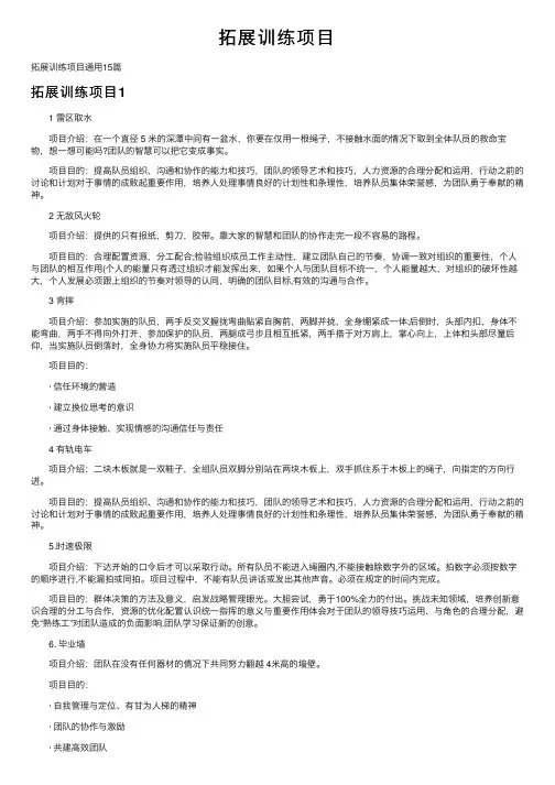 拓展训练项目