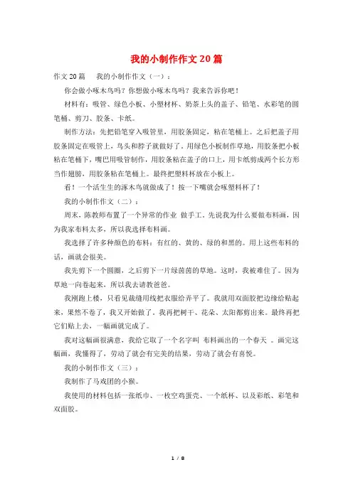 我的小制作作文20篇