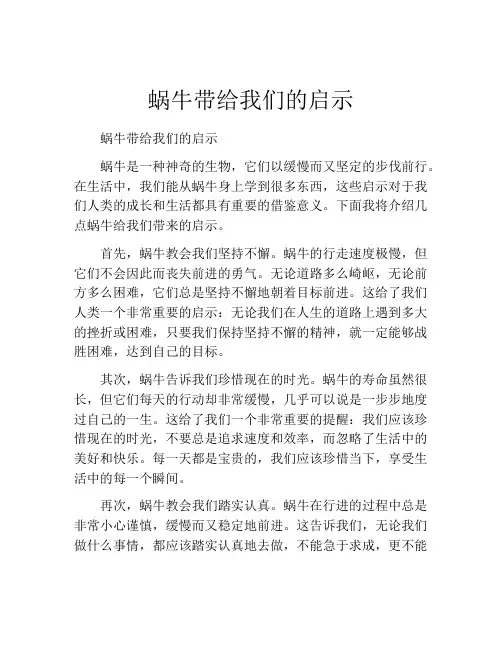 蜗牛带给我们的启示