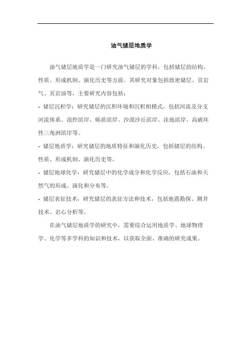 油气储层地质学
