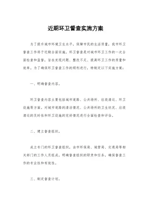 近期环卫督查实施方案