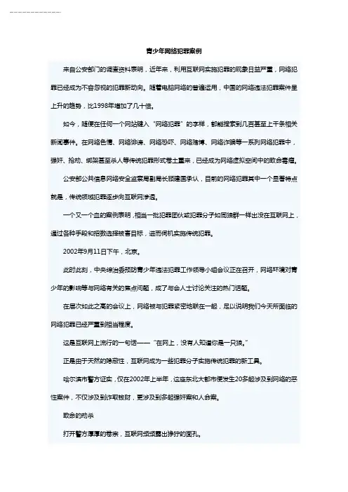 青少年网络犯罪案例