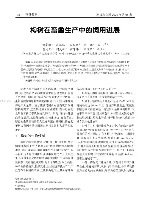 构树在畜禽生产中的饲用进展