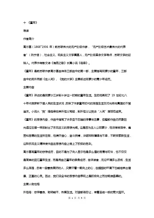 《童年》名著导读