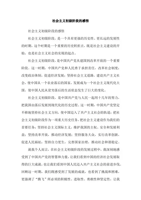 社会主义初级阶段的感悟