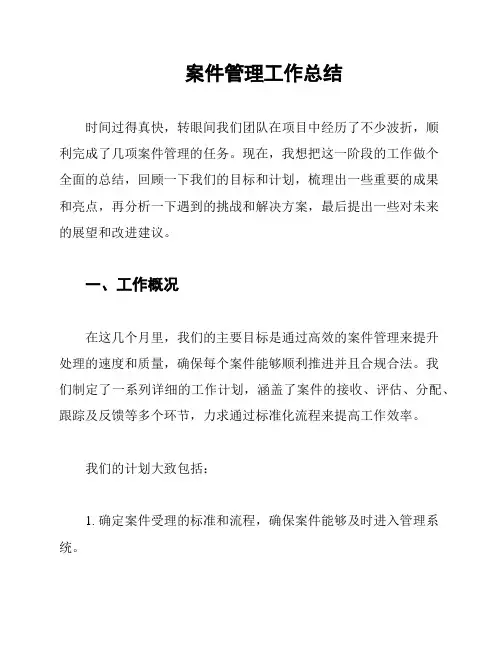 案件管理工作总结