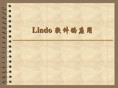 Lindo 软件的应用