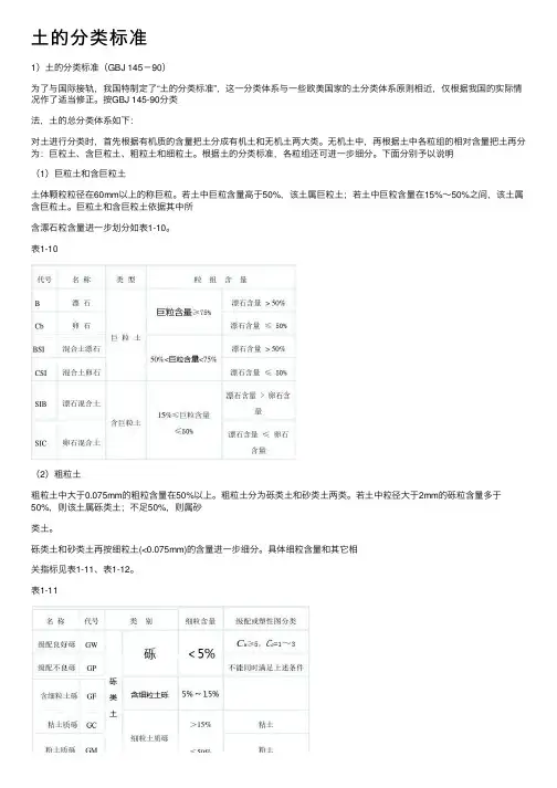土的分类标准