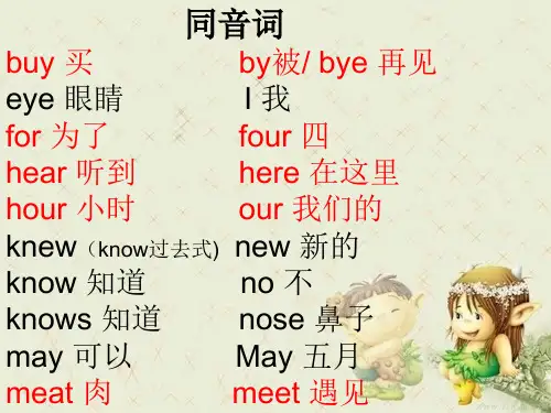 小学英语反义词和同义词近义词精品PPT课件 图文