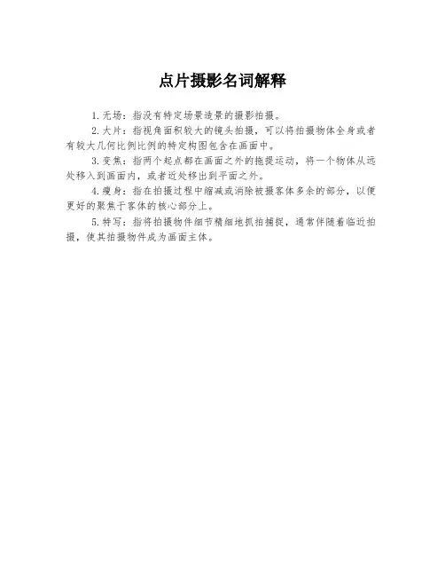 点片摄影名词解释