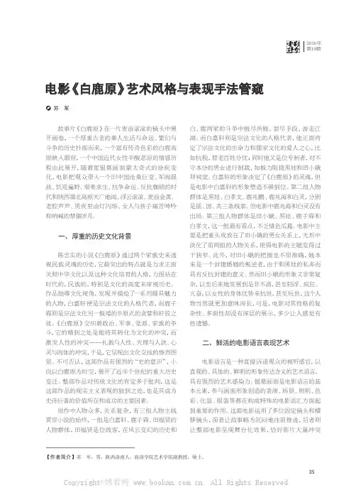 电影《白鹿原》艺术风格与表现手法管窥
