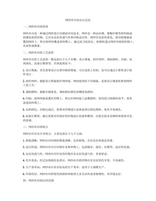 网纱丝印知识点总结