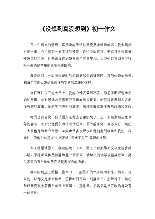 《没想到真没想到》初一作文