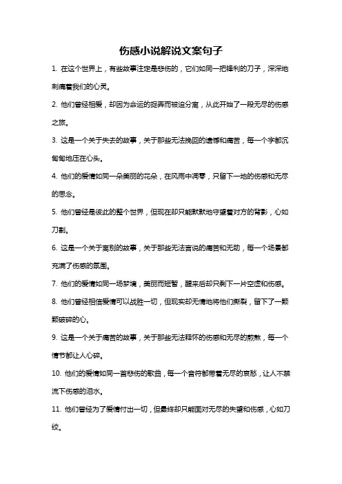 伤感小说解说文案句子