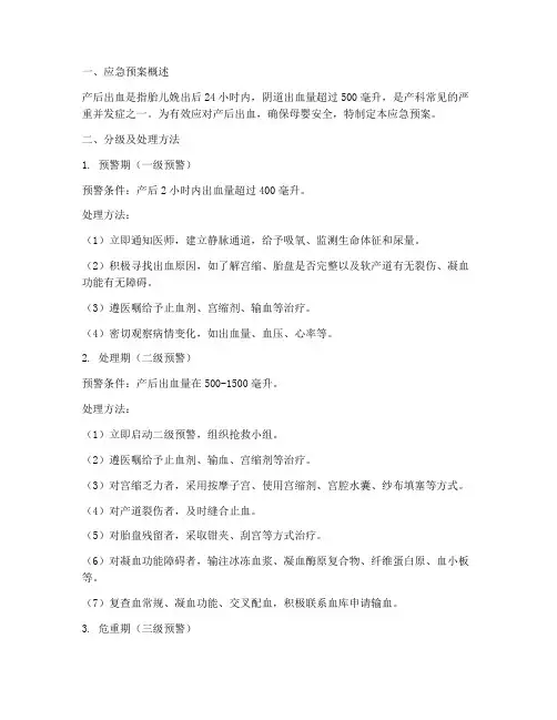 产后出血分级应急预案
