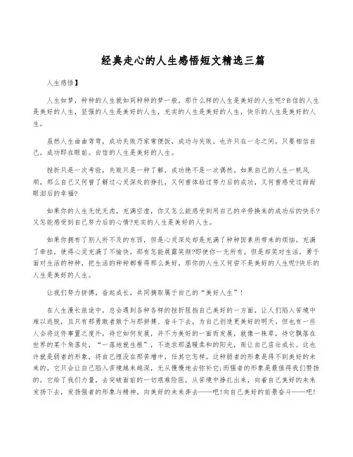 经典走心的人生感悟短文精选三篇