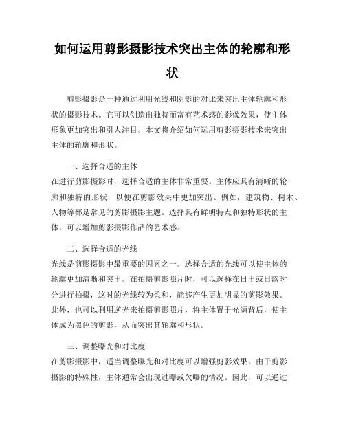 如何运用剪影摄影技术突出主体的轮廓和形状