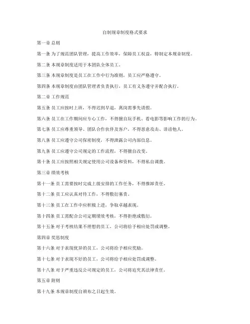 自制规章制度格式要求