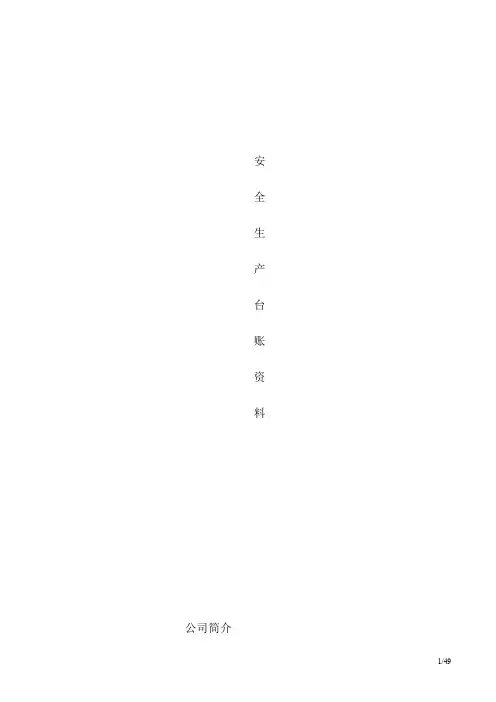 安全生产管理台账(全套)