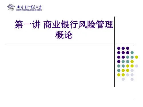 商业银行风险管理概论