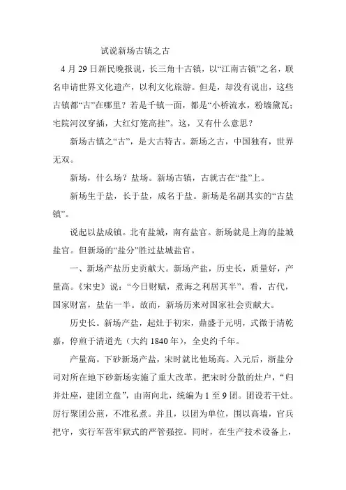 试说新场古镇之古——赵震忠