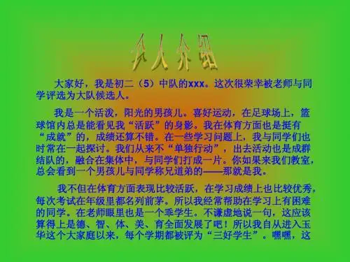 大队长竞选PPT