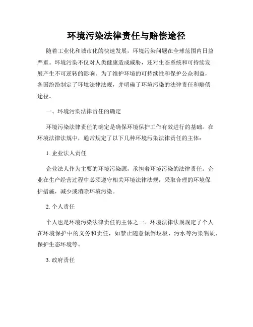环境污染法律责任与赔偿途径