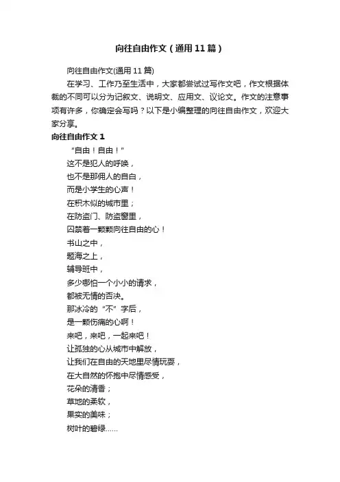 向往自由作文（通用11篇）