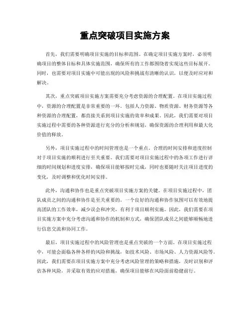 重点突破项目实施方案
